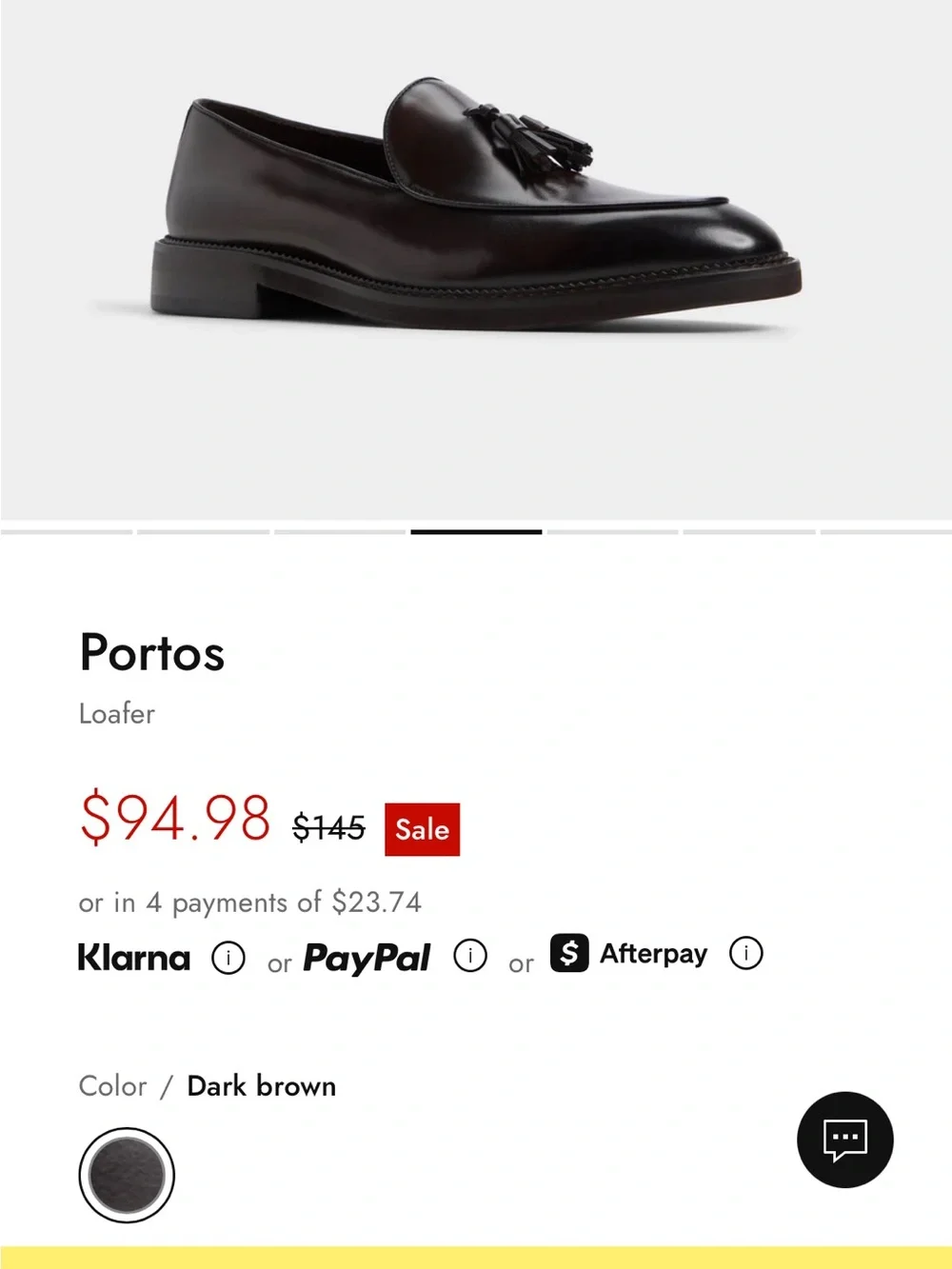 Aldo Portos-201 Men's Leather Tassel Loafers in Dark Brown